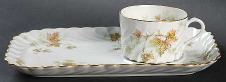Autumn Leaf (No Trim) Snack Plate & Cup Set