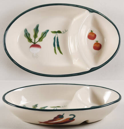 Farmer's Market 8" Oval Divided Vegetable Bowl