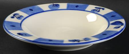Blue Orchard Large Rim Soup Bowl