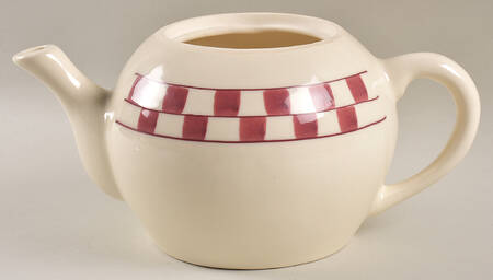 Red Checks Teapot No Lid
