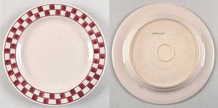Red Checks Dinner Plate