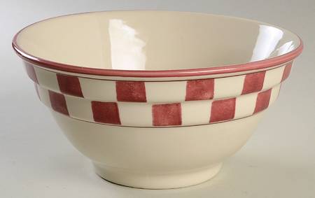 Red Checks 9" Ribbed Mixing Bowl