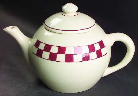 Red Checks Teapot & Lid