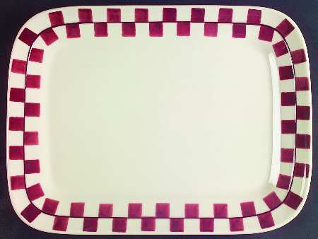 Red Checks 12" Rectangular Serving Platter