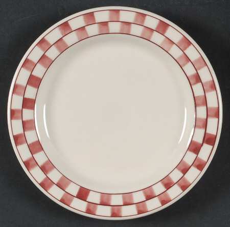 Red Checks Salad Plate