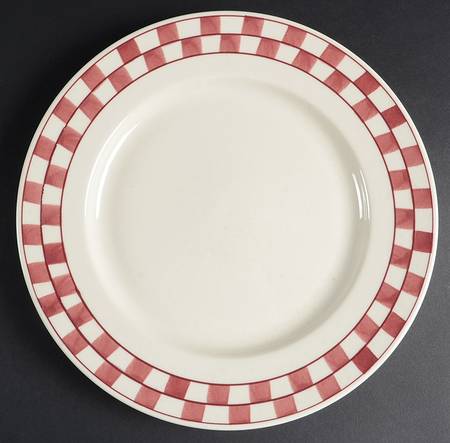 Red Checks Service Plate (Charger)