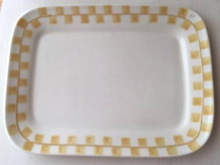 Yellow Checks 12" Rectangular Serving Platter
