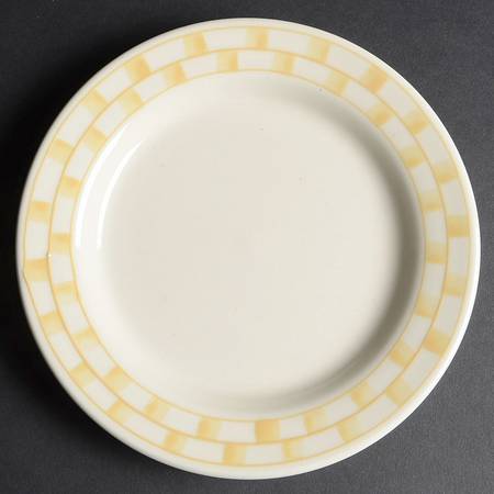 Yellow Checks Salad Plate