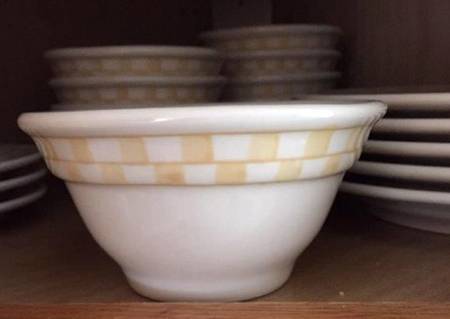 Yellow Checks 5" Ribbed Mixing Bowl