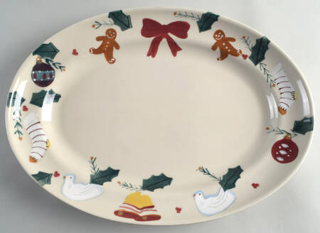 Christmas Traditions 16" Oval Serving Platter