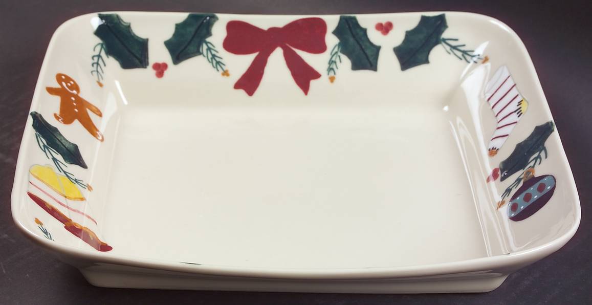 Christmas Traditions 12" Rectangular Vegetable Bowl