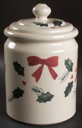 Christmas Traditions Cookie Jar & Lid
