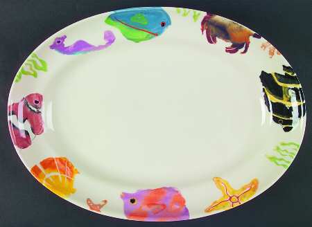 Coral Reef 16" Oval Serving Platter