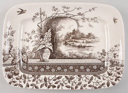 Rustic 14" Oval Serving Platter by Hill Pottery