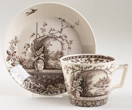 Rustic Oversized Cup & Saucer Set