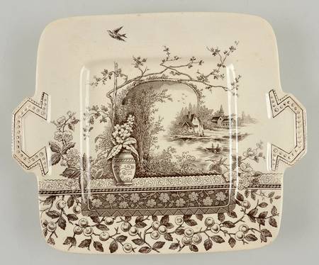 Rustic Square Handled Cake Plate