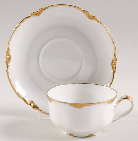 H722 Flat Cup & Saucer Set by Haviland