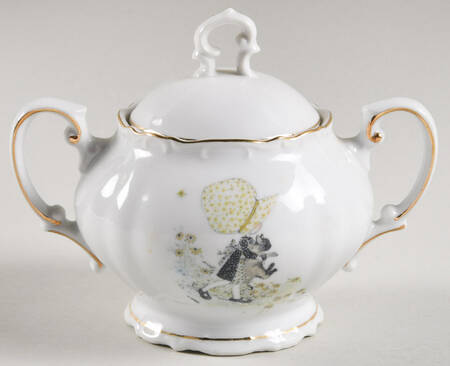 Girl with Cat Sugar Bowl & Lid