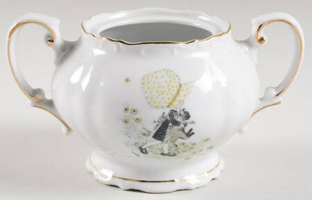 Girl with Cat Sugar Bowl No Lid