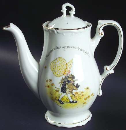 Girl with Cat Coffee Pot & Lid