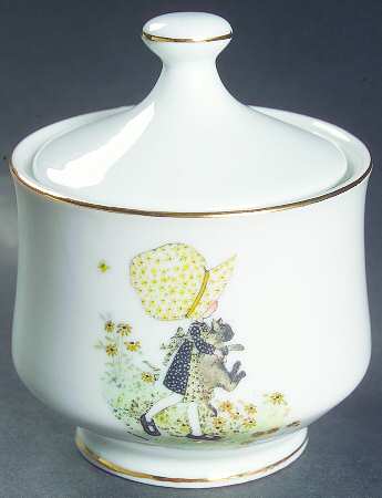 Girl with Cat Sugar Bowl & Lid