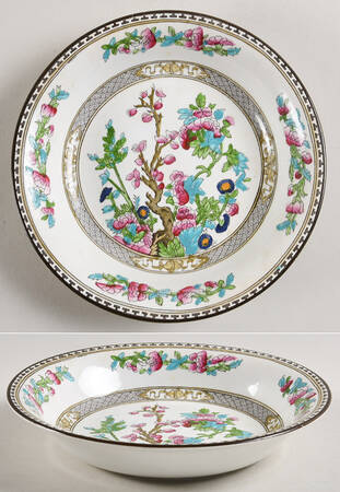 Indian Tree (Smooth, Green) Coupe Soup Bowl by Sampson Hancock & Sons