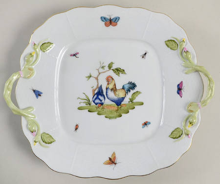 Chanticleer Square Handled Cake Plate