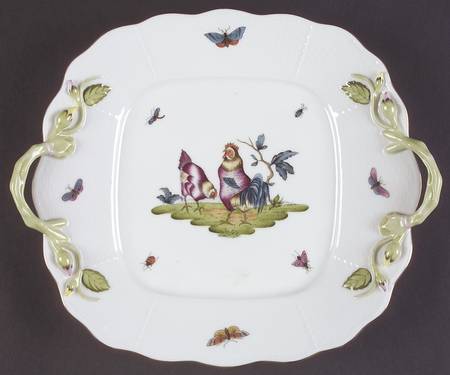 Chanticleer Square Handled Cake Plate