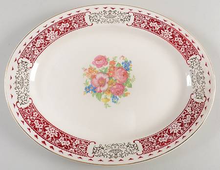 Royal Maroon 13" Oval Serving Platter