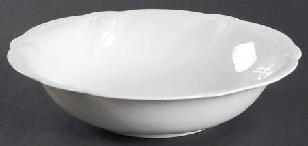 White 9" Round Vegetable Bowl