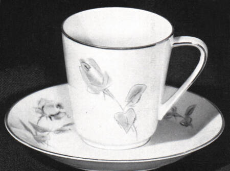 Gray Rose Flat Cup & Saucer Set
