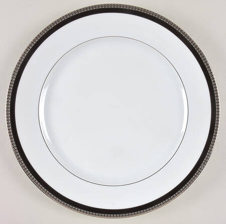 Symphonie Platinum and Black 12" Chop Plate (Round Platter)