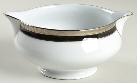 Symphonie Platinum and Black Gravy Boat