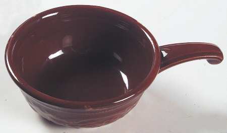Oven Serve Rust Brown Round Handled Bowl