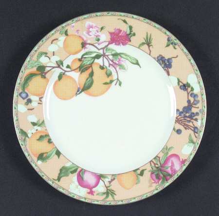 Jardin D' Eden (Yellow Rim) Salad Plate