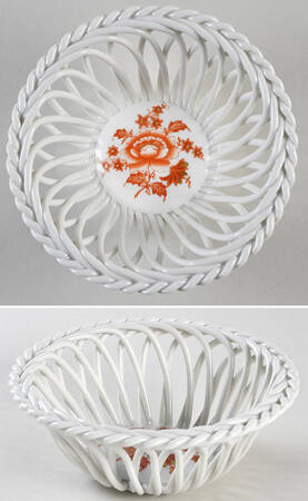 Nanking Bouquet Rust (NBR) 4" Round Open Weave Basket