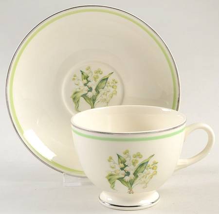 Lily of The Valley Footed Cup & Saucer Set
