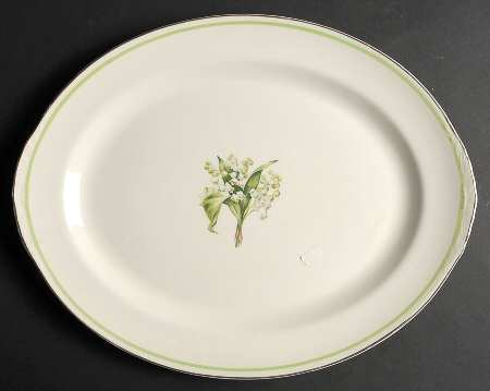 Lily of The Valley 15" Oval Serving Platter