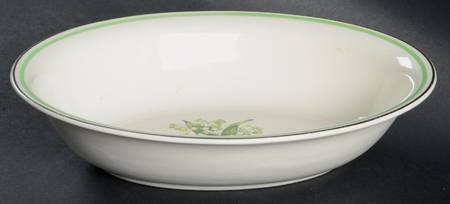 Lily of The Valley (Platinum Trim) 9" Oval Vegetable Bowl