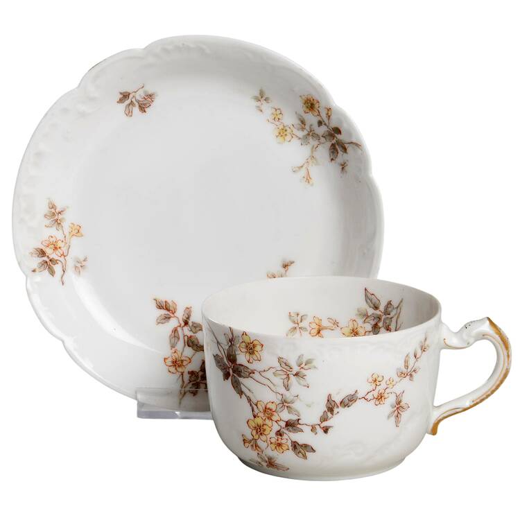 Schleiger 464d Flat Cup & Saucer Set by Haviland