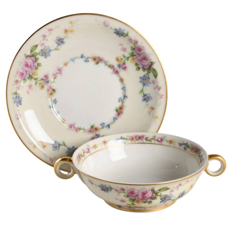 Parisiana Cream Soup Bowl & Saucer Set