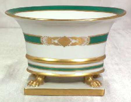 D'Or Green 4" Oval Footed Urn
