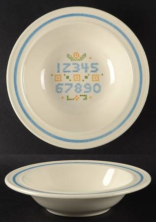 Cross Stitch Rim Cereal Bowl