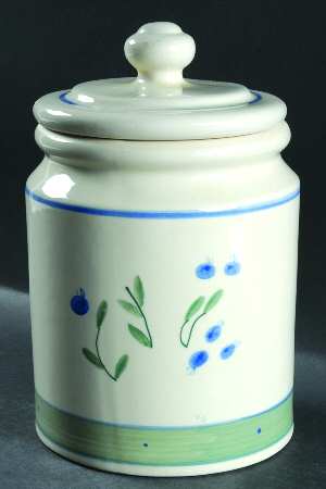 Blueberry (Green & Blue Bands) Cookie Jar & Lid