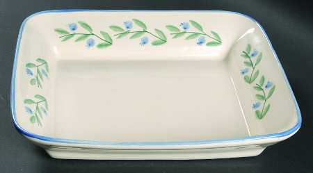 Blueberry (Green & Blue Bands) 12" Square Vegetable Bowl