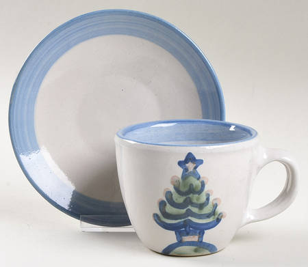 Christmas Flat Cup & Saucer Set