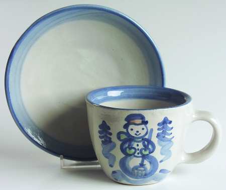 Christmas Flat Cup & Saucer Set