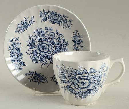 Beacon Hill Blue Flat Cup & Saucer Set