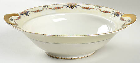 Pomona (Cream, Gold Verge) Round Vegetable No Lid