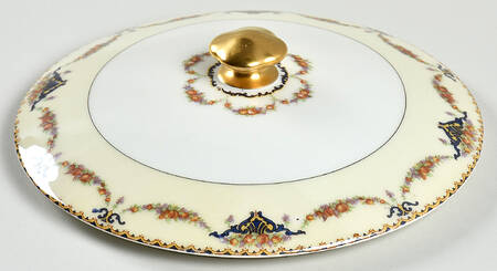 Pomona (Cream, Gold Verge) Lid for Round Vegetable